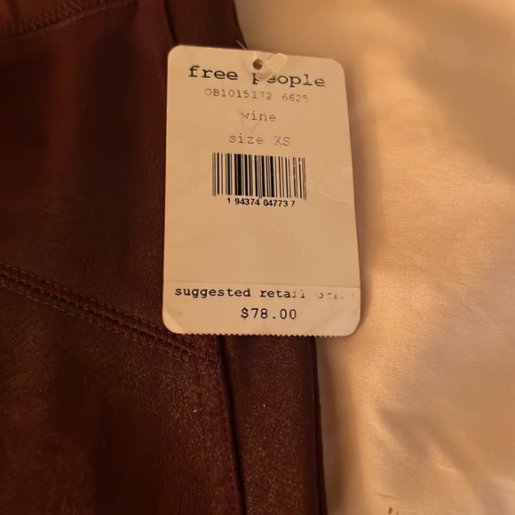 free people faux leather legging size extra small new with tags - Picture 2 of 5